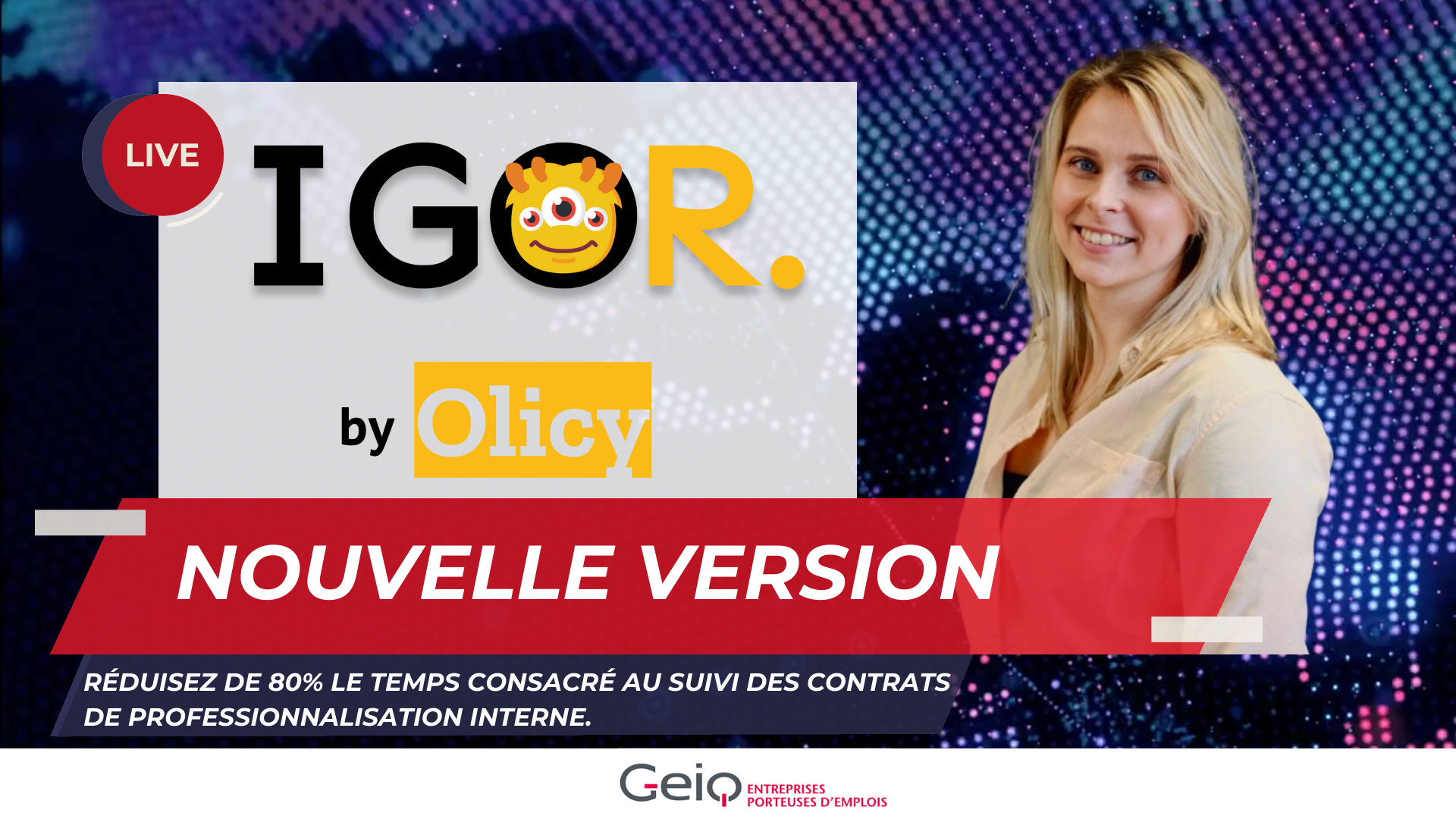 Capture d'écran montrant une mise à jour en cours sur le site Igor, mettant en avant les nouvelles fonctionnalités et améliorations.